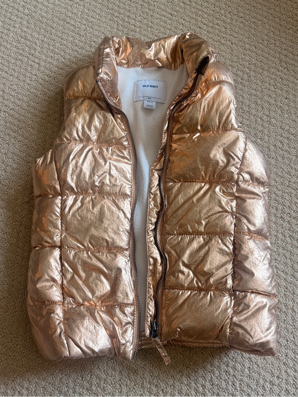 Old Navy Metallic Rose Puffer Jacket